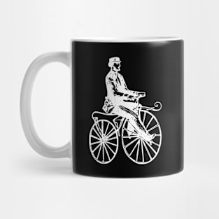 White Retro High Wheel Cyclist Mug